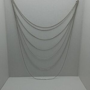 Silver 7 Strands 24" Silver Tone Necklace